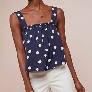 Anthropologie Maeve Polka Dot Swing Top